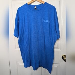 Subaru Mens T Shirt Blue Short Sleeve Cotton Size 2XL XXL Logo Graphic Tee